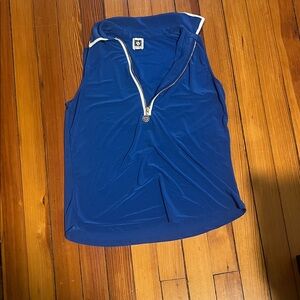 Anne Klein Royal Blue Zip-Up Top